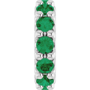 Lab-Grown Birthstone Spacer Charm Pendant in 14K Gold, Silver & Platinum