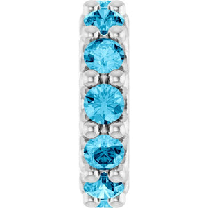 Natural Birthstone Spacer Charm Pendant in 14K Gold, Sterling Silver and Platinum