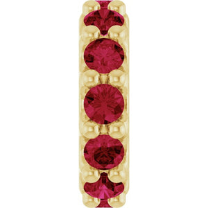 Lab-Grown Birthstone Spacer Charm Pendant in 14K Gold, Silver & Platinum