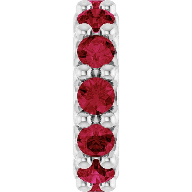Lab-Grown Birthstone Spacer Charm Pendant in 14K Gold, Silver & Platinum