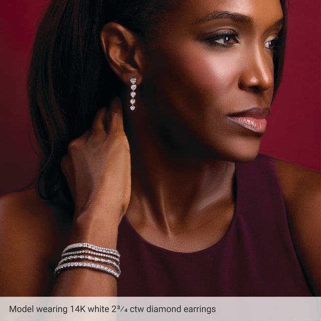 14K Gold Lab-Grown Diamond Dangle Earrings - Options Available