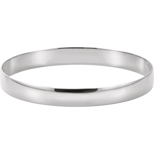 14K Gold Half Round Bangle Bracelet