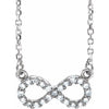 14K White Gold Infinity Necklace with 1/6 CTW Natural Diamonds – 17