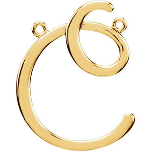 14K Gold Script Initial Pendant - Options Available