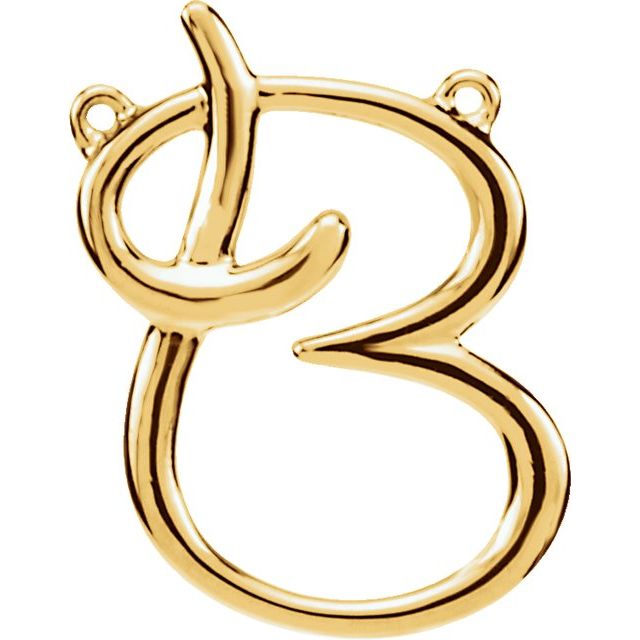 14K Gold Script Initial Pendant - Options Available