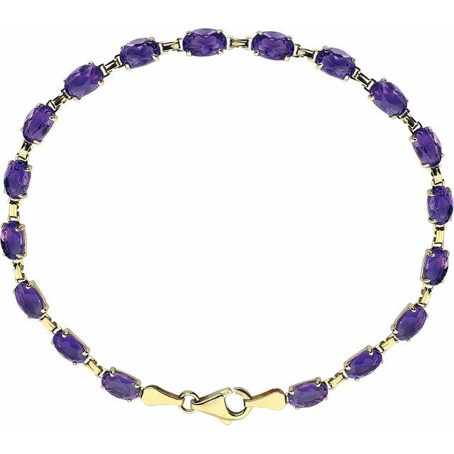 14K Gold Lab-Grown Blue Sapphire Bracelet