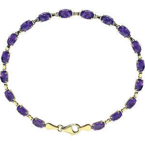 14K Gold Lab-Grown Blue Sapphire Bracelet