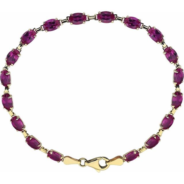 14K Gold Lab-Grown Blue Sapphire Bracelet