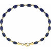 14K Yellow Gold, 6x4 mm Oval Lab-Grown Blue Sapphire Bracelet