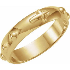 Rosary Ring | 10K Gold, 14K Gold, Sterling Silver, 18K Gold, Platinum options* | 5 Mm | Polished