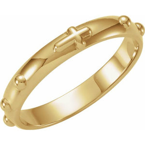 Rosary Ring | 14K Gold, 18K Gold, Silver & Platinum | 3.2 Mm | Polished