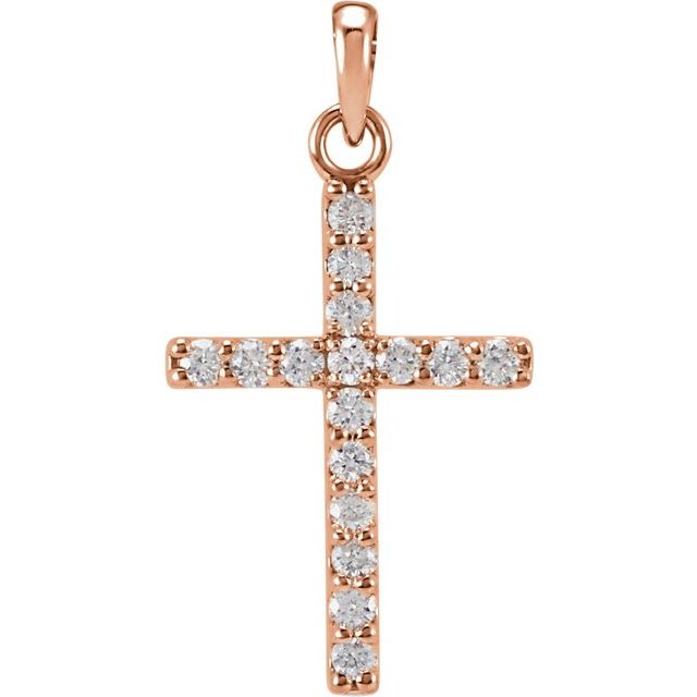 14K Yellow Gold 1/4 CTW Natural Diamond Cross Necklace