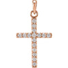 14K Yellow 1/4 CTW Natural Diamond Cross Pendant