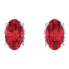 14K White Natural Mozambique Garnet Earrings