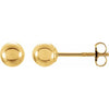 14K Yellow Gold 3 mm Ball Stud Earrings - Timeless Elegance