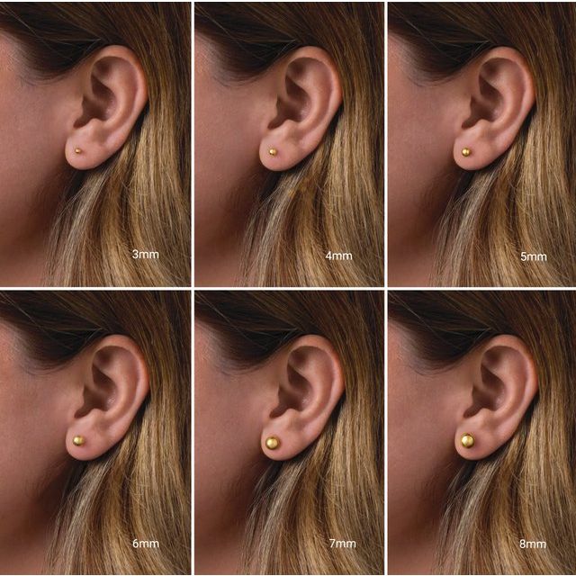 14K Gold Ball Earrings - Options Available