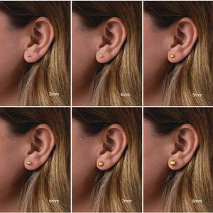 14K Gold Ball Earrings - Options Available