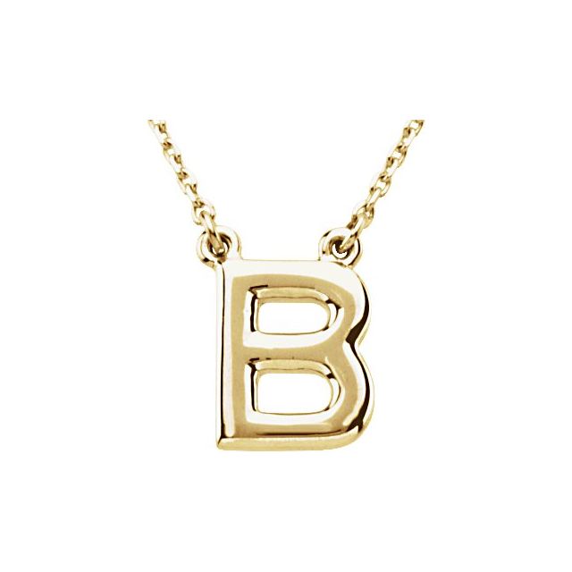 Block Initial Necklace