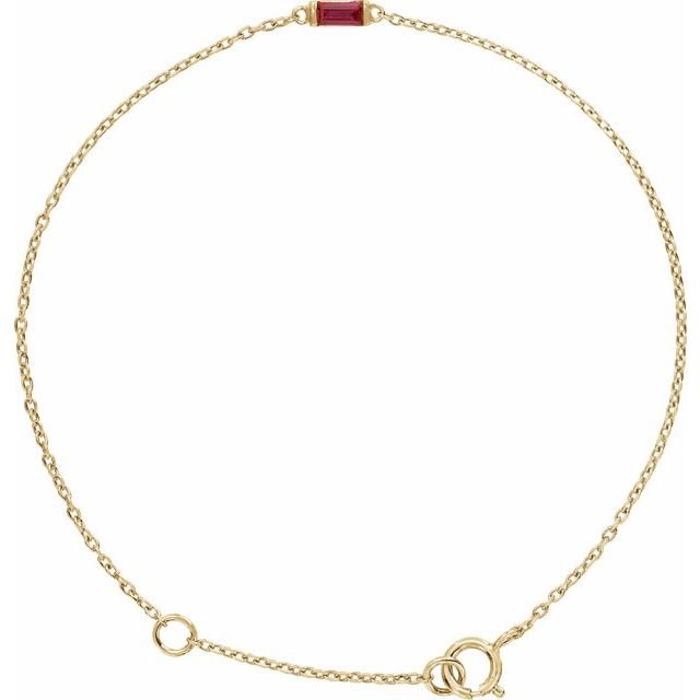 14K Gold & Sterling Silver Baguette Bracelet - Options Available