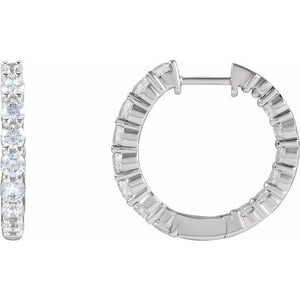 14K Gold Inside-Outside Hoop Earring Mountings