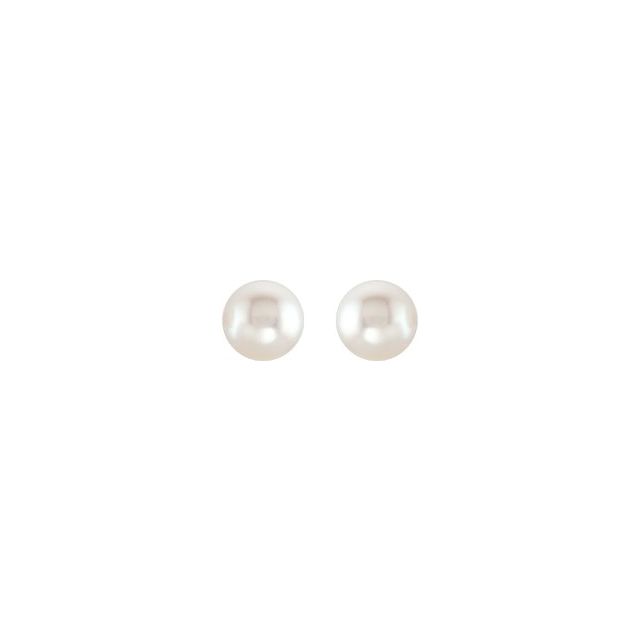 14K White Gold Cultured Freshwater Pearl Earrings - Timeless Elegance