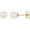 14K White Gold Cultured Freshwater Pearl Earrings - Timeless Elegance