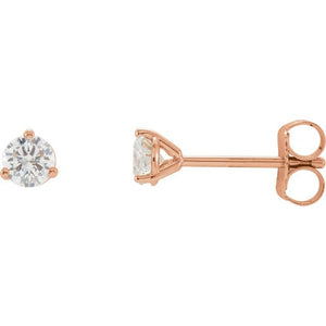 14K Gold Natural Diamond Stud Earrings