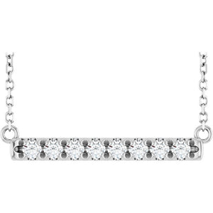 1/4 CTW Lab-Grown Diamond Radiant French-Set Bar Necklace in 14K Gold
