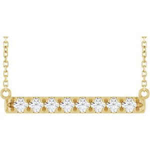 1/2 CTW Lab-Grown Diamond French-Set Bar Necklace in 14K Gold