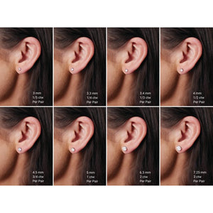 14K Gold Natural Black Diamond Stud Earrings - Options Available