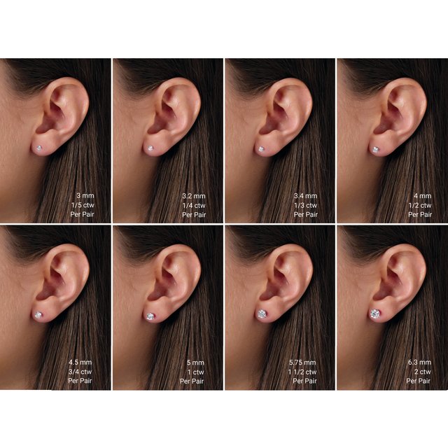 14K Gold Lab-Grown Diamond Stud Earrings - Options Available