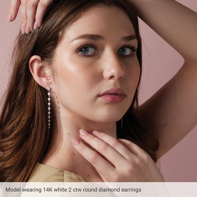 14K Gold Lab-Grown Diamond Graduated Earrings