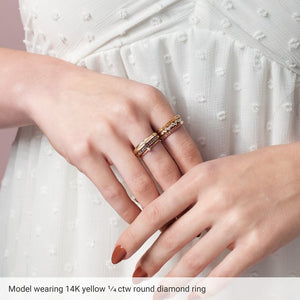 14K Gold Lab-Grown Diamond Scattered Stackable Ring