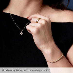 14K Gold Lab-Grown Diamond Bolo Bracelet - Options Available