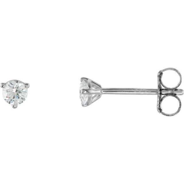 14K White Gold Natural Diamond Stud Earrings with 1/5 CTW