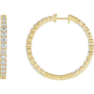 14K Gold Inside-Outside Hoop Earring Mountings