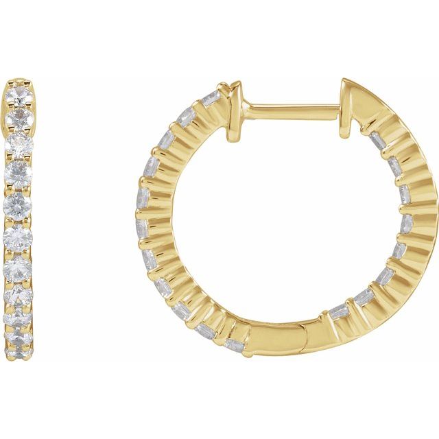 14K Gold Inside-Outside Hoop Earring Mountings