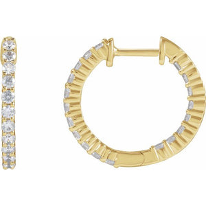 14K Gold Inside-Outside Hoop Earring Mountings