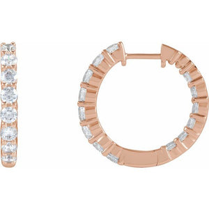 14K Gold Inside-Outside Hoop Earring Mountings