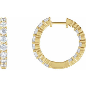 14K Gold Inside-Outside Hoop Earring Mountings