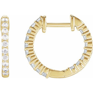14K Gold Inside-Outside Hoop Earring Mountings