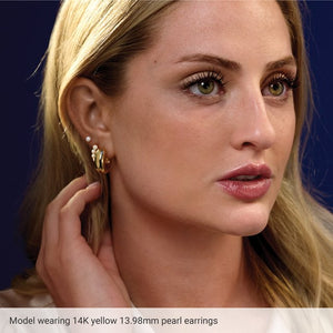 Cultured White Freshwater Pearl Hoop Earrings