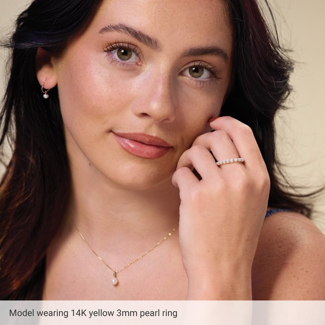 14K Gold Cultured Freshwater Pearl Ring - Options Available
