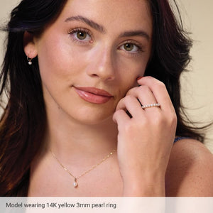 14K Gold Cultured Freshwater Pearl Ring - Options Available
