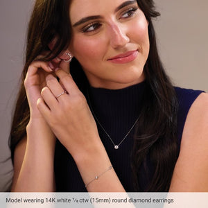 1/2 Ctw Lab-Grown Diamond Front-Back Earrings