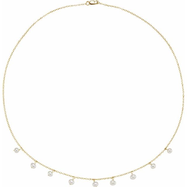 14K Gold Freshwater Cultured Pearl Necklace