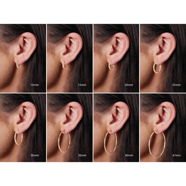 14K Gold Round Tube Hoop Earrings