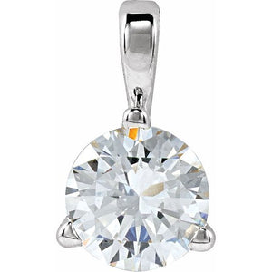 Lab-Grown Moissanite & Gemstone 3-Prong Basket Pendant in 14K Gold & Platinum