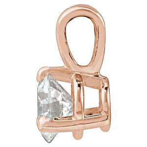 14K Gold Lab-Grown Moissanite 3-Prong Basket Pendant