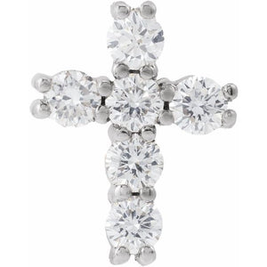 14K Gold Natural Diamond Cross Pendant